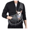 Breathable and Adjustable PU Leather Dog Sling Carrier for Safe and Secure Travel