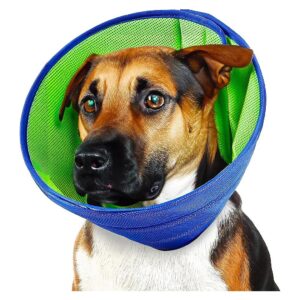 Breathable and Lightweight Dog Recovery Cone Collar for Large Dogs with Velcro Closure