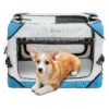 Breathable and Secure 4-Door Foldable Soft Dog Crate for Indoor & Outdoor Pet Containment