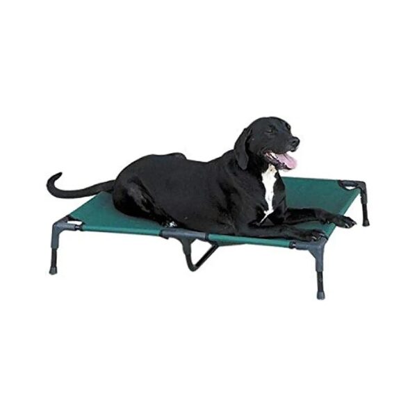 Breathable and Waterproof Elevated Dog Cot with Polyester Fiber Fill and Steel Frame