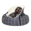 Breathing Room for Small to Medium Breeds with Hooded Dog Bed and Breathable Cotton Cover