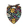 Bright Sugar Skull Dog Bandana with Soft Cotton Material for Halloween and Fall Costume