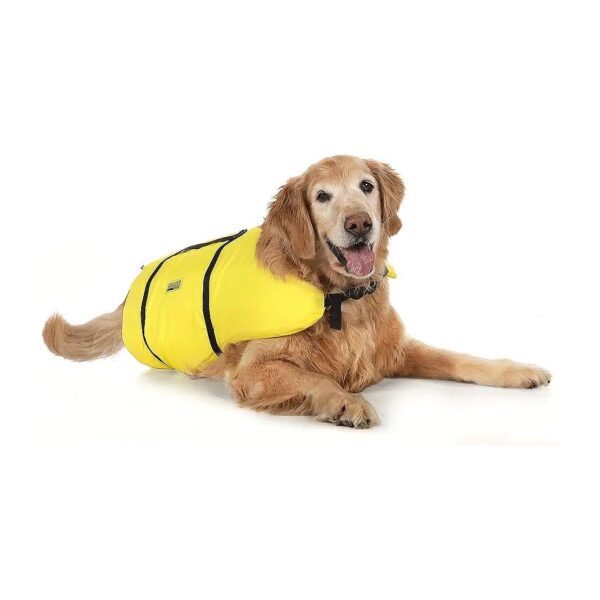 Bright Yellow Dog Life Jacket for Dogs 50-90 Pounds with Grab Handle