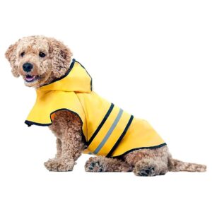 Bright Yellow Waterproof Dog Poncho for Rainy Days - Large Size - Lightweight Design