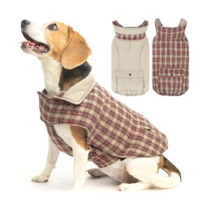 British Style Plaid Pattern Soft Snow Vest for Small Medium Large Dogs