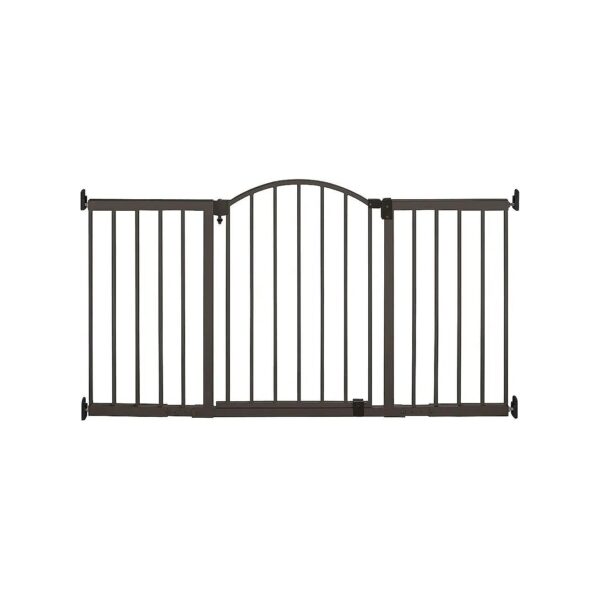 Bronze Metal Extra Wide Safety Gate for Baby and Pet, Hardware Mount