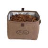 Brown Canvas Dog Food Bowl with Firm Base and 72 oz Capacity for Dogs