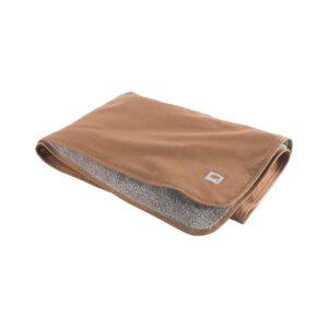 Brown Canvas Sherpa-Lined Throw Blanket with Reversible Water Resistant Coating for Dogs