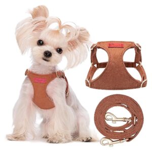 Brown Caramel Puppytie No Pull Harness with Multifunction Leash, Soft Adjustable Pet Vest