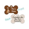 Brown Copper Pet Id Tag for Dogs and Cats with Optional 4 Lines of Text