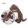 Brown Corduroy Plush Dog Toy with Soft and Delicate Textile Fabric and Fine Stitching