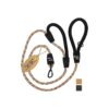 Brown Extra Padded 6FT Dog Leash with Lockable Metal Clip for Large Dogs