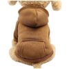 Brown Hooded Hoodie for Small to Medium Dog Breeds Puppy Sweater Coat