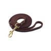 Brown Italian Leather Dog Leash for Small Pets 4ft to 6ft Long