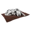 Brown Large Polyester Dog Bed with Soft Faux Fur Sleep Surface for Dogs and Cats