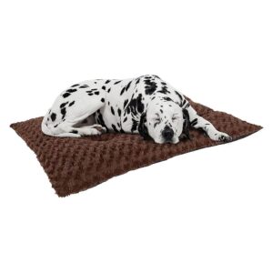 Brown Large Polyester Dog Bed with Soft Faux Fur Sleep Surface for Dogs and Cats