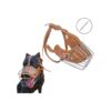 Brown Leather Metal Dog Muzzle with Basket Design and Leather Puncher for Large Breeds