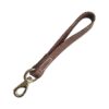 Brown Leather Short Dog Leash 12" for Walking and Training Large Dogs