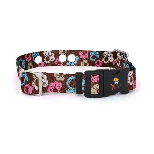 Brown Paws Pattern Electric Dog Collar Strap for Small to Large Dogs