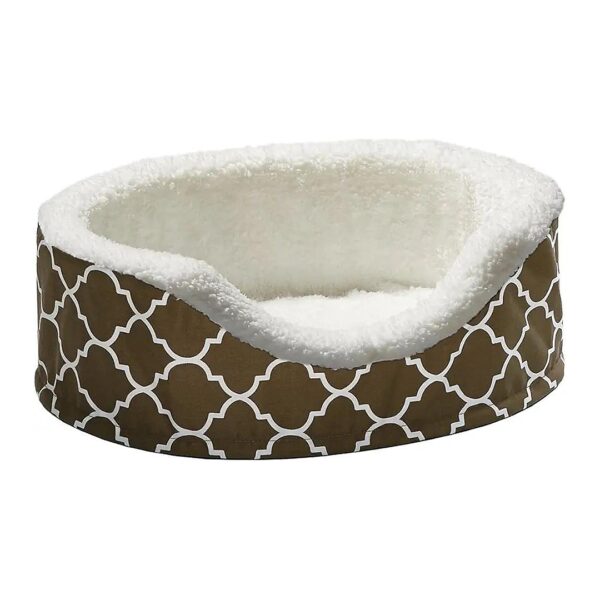 Brown Pet Bed with Removable Zippered Case and Orthopedic Support for Small Breeds