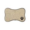 Brown Pet Food Placemat with Embroidered Bone Pattern and Non-Skid Backing