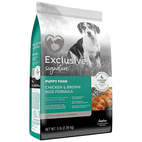 Brown Rice and Chicken Dog Food for Puppies with Digestive Health Support