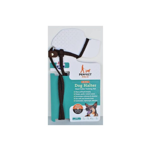 Brown Solid Halter for Medium Weight Canines Up to 15 Inches Around