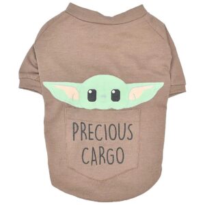 Brown Star Wars Pet Apparel with Mandalorian Precious Cargo Design for Medium Dogs