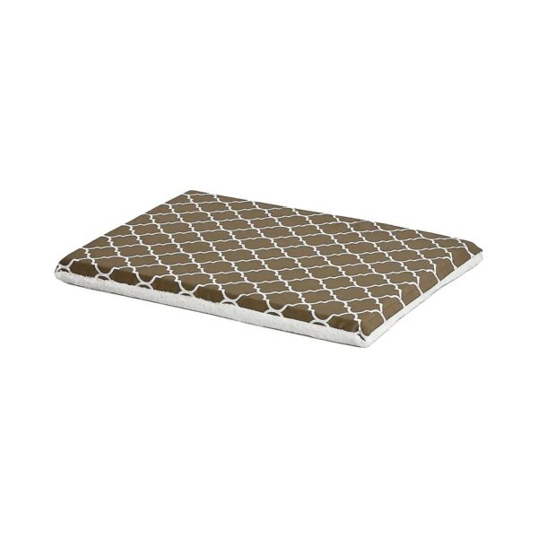 Brown and White Geometric Patterned Pet Bed for Small to Medium Dogs