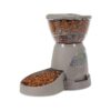 Brushed Nickel Cat and Dog Feeder for Convenient Meal Schedules