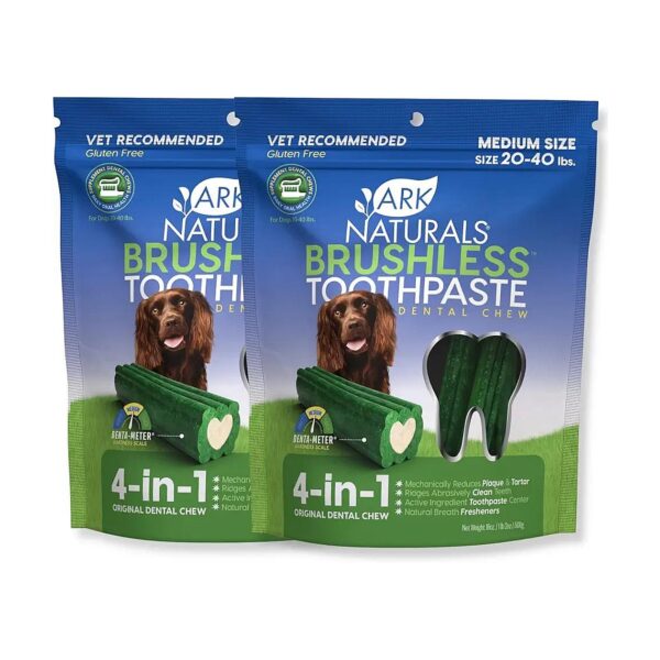 Brushless Toothpaste and Chews for Medium Breed Dogs Low Plaque Tartar