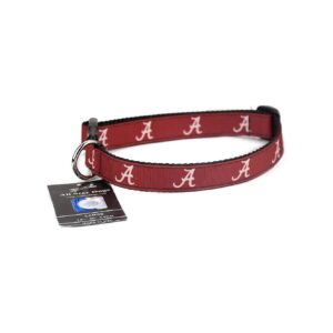 Buckle Closure Alabama Crimson Tide Ribbon Dog Collar Large Size