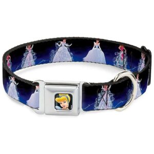 Buckle Down Dog Collar with Cinderella Blue Fade Pattern and Small Neck Size