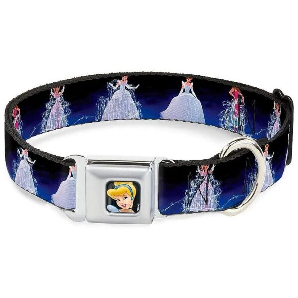 Buckle Down Dog Collar with Cinderella Blue Fade Pattern and Small Neck Size