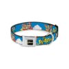 Buckle Down Dog Collar with Flintstones Group Pose Logo Blue