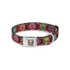 Buckle Down Seatbelt Buckle Dog Collar with Six Sugar Skulls Multi Color Design