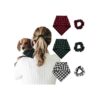 Buffalo Plaid Dog Bandanas and Hair Scrunchies for Dogs Birthday Gifts