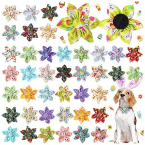 Bulk Pack of 60 Unique Dog Collar Flowers for Easter Day Costume and Pet Accessories