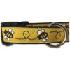 Bumblebee Yellow Nylon Dog Collar 1 Inch Wide Heavy Duty Adjustable