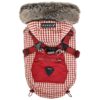 Burgandy Small Fleece Jumper Coat with Harness for Dogs