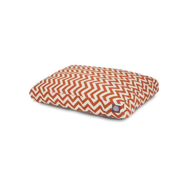 Burnt Orange Medium Dog Bed with Washable Removable Cover for Indoor Outdoor Relaxation