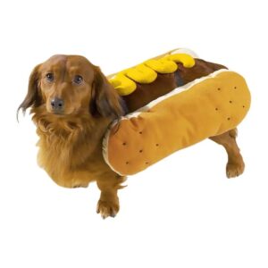 CC Hot Diggity Dog Costume Mustard Small Size 12 inches Length Weight Min 14 Kilograms