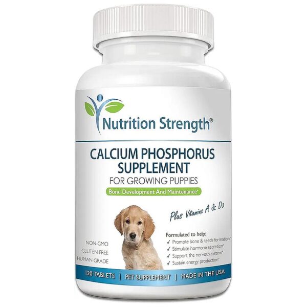 Calcium Phosphorus Supplement for Puppies and Dogs Promotes Healthy Bones and Growth Rate