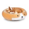 Calming Corgi Patterned Pet Bed for Small and Medium Pets