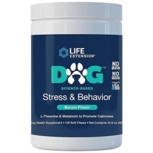 Calming Dog Soft Chews with Bacon Flavor for Stress Relief and Relaxation