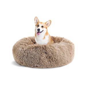 Calming Donut Dog Bed with Anti-Anxiety Support for Small, Medium, Large Dogs and Cats