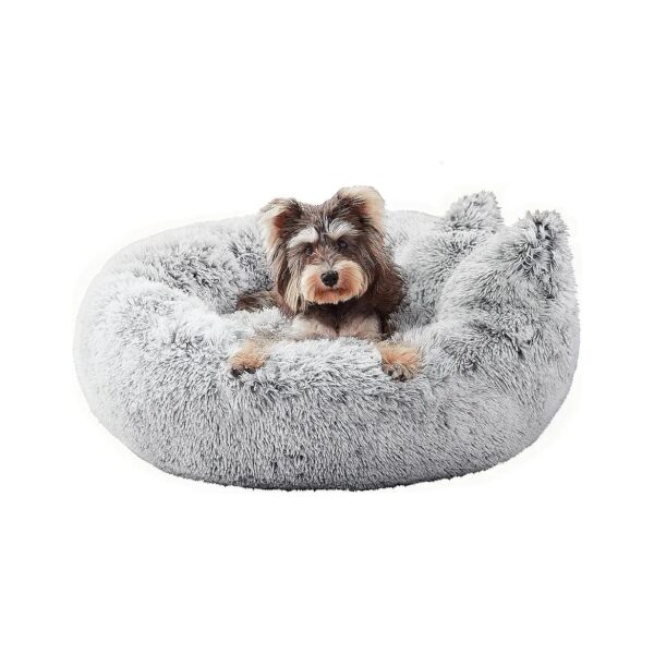 Calming Small Dog Bed, Anti-Slip and Fluffy 20 Inch Plush Dog Bed for Small Dogs