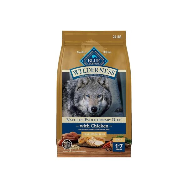 Calorie Balanced Dog Food with Real Chicken and No Corn, Wheat, or Soy, 24-pound Bag