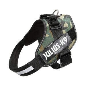 Camouflage Dog Harness with IDC Powerharness for Walks and Training