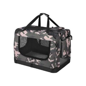 Camouflage Soft Sided Pet Carrier for Dogs and Cats with Durability and Ventilation